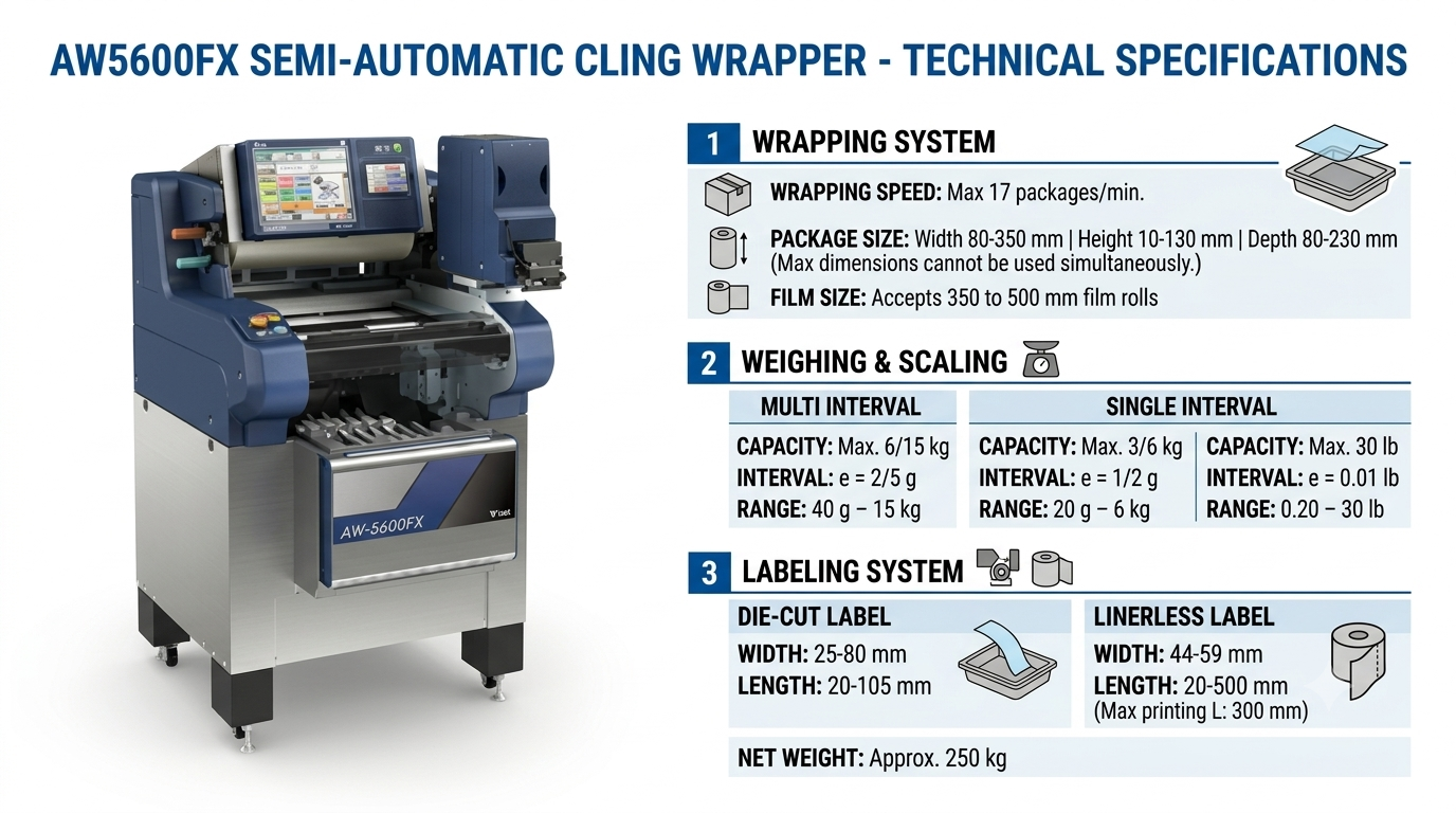 SEMI - AUTOMATIC CLING WRAPPER MACHINE (AW5600FX)