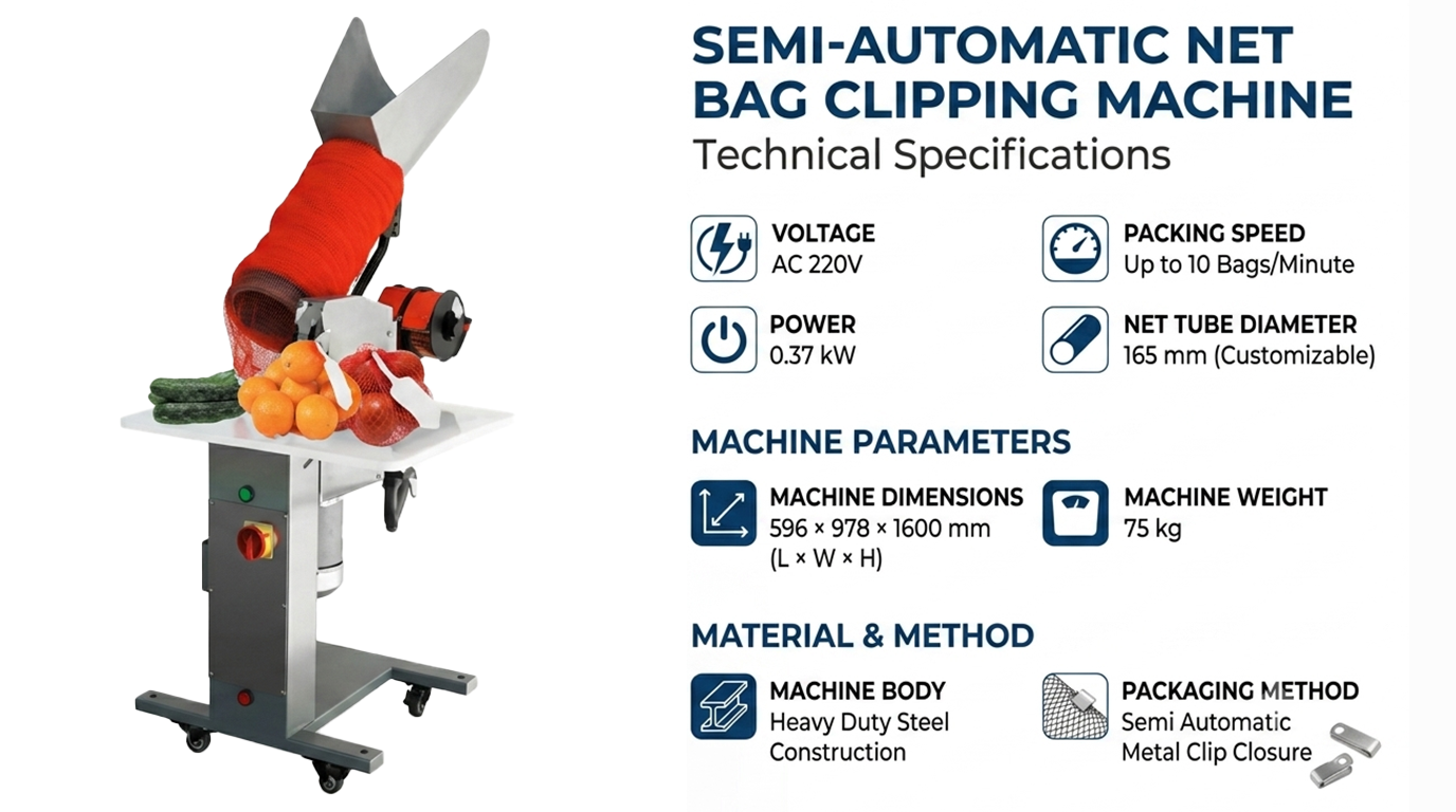Semi Automatic Net Bag Clipping Machine
